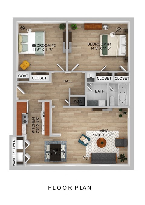 a floor plan of a studio apartment with a bedroom and a living room
